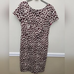 J.Crew Brown and White Women's Dress SIZE 8
